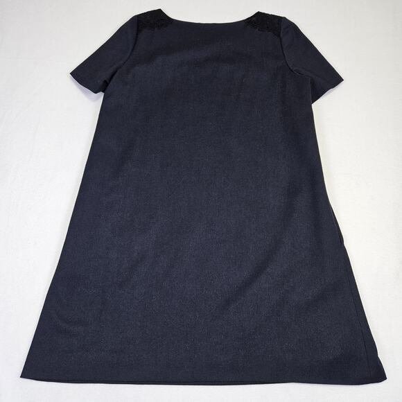 Pablo Gerard Darel Wool Blend Dress Navy Lace Minimalist Designer EUR 42 US 12 L - Picture 15 of 16
